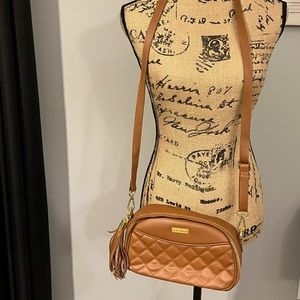 Joy&Iman quilted leather tassel crossbody